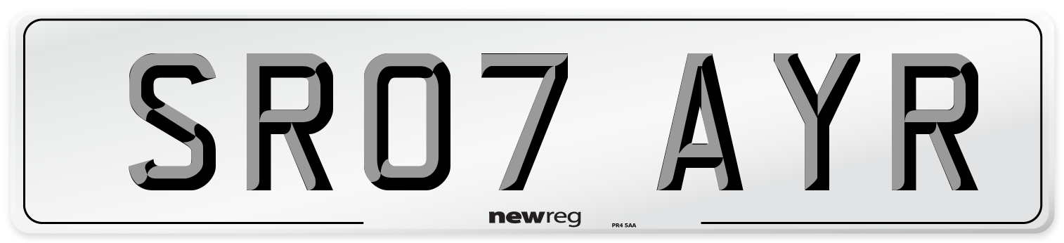SR07 AYR Number Plate from New Reg